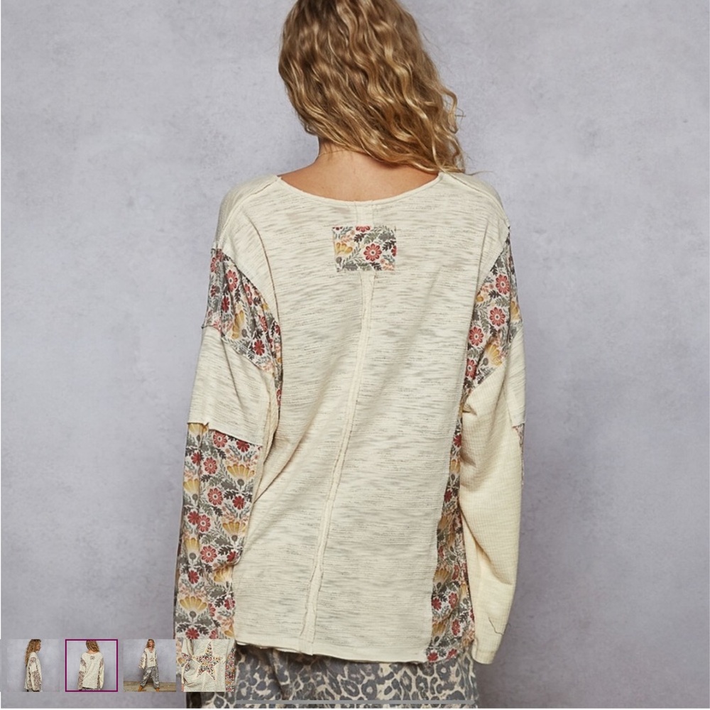POL Floral Patchwork Star Women Top - Picture 3 of 5